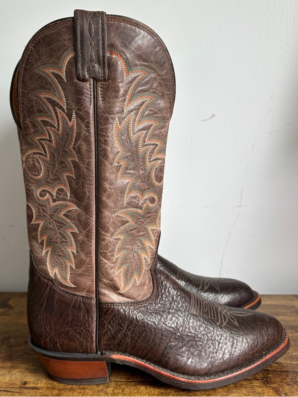 Tony Lama Krauss Conquistador Java Cowboy Boots 9 1/2 Leather Western 7951